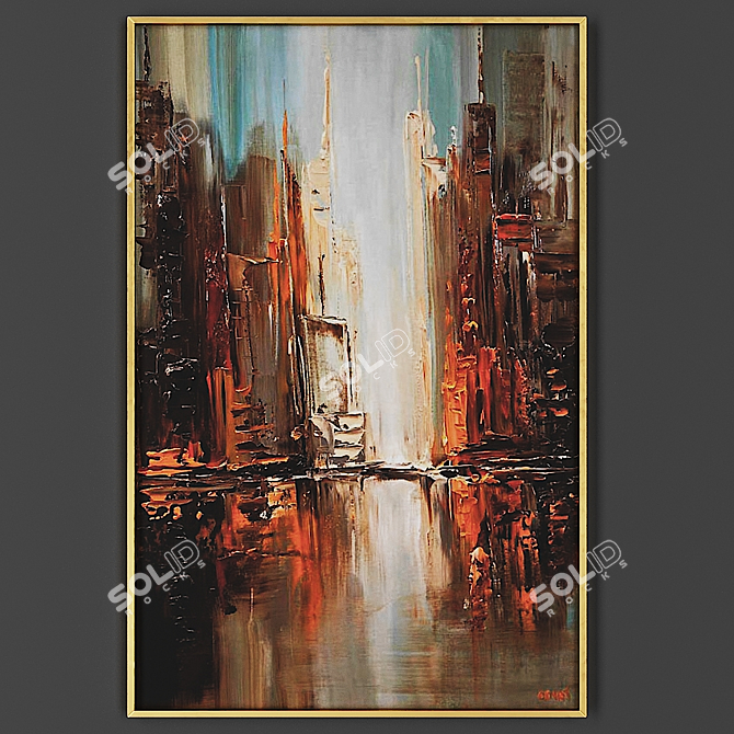 Elegant Framed Artwork 3D model image 1