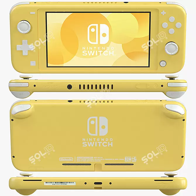 Nintendo Switch Lite - Sleek and Vibrant Yellow 3D model image 1