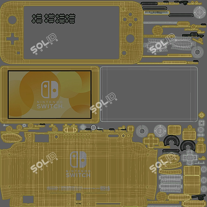 Nintendo Switch Lite - Sleek and Vibrant Yellow 3D model image 4