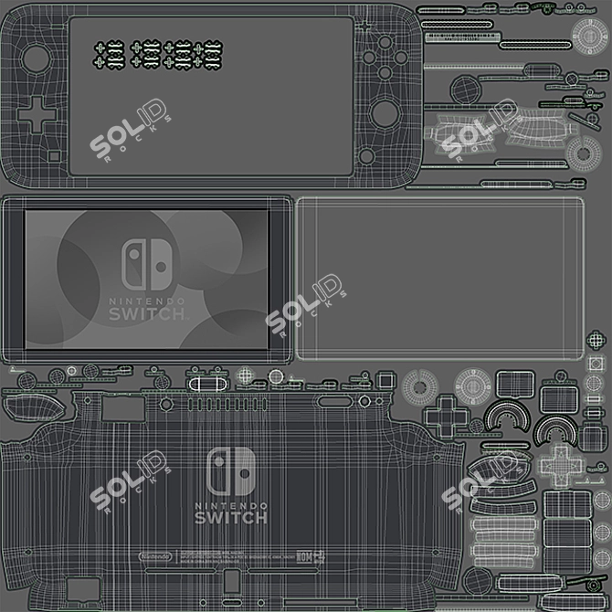 Ultimate Portable Gaming: Nintendo Switch Lite - Gray 3D model image 4