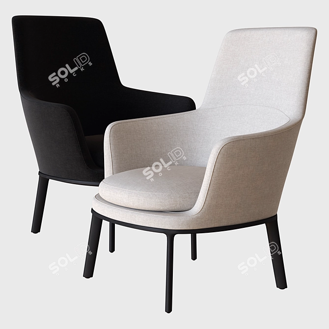 Sleek and Stylish Caratos Armchair 3D model image 1