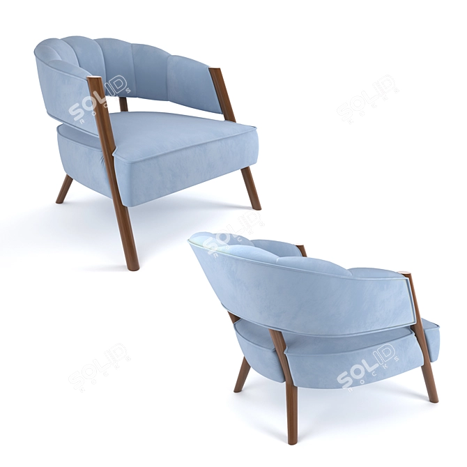 Elegant Ellen Armchair: Luxurious Comfort 3D model image 2