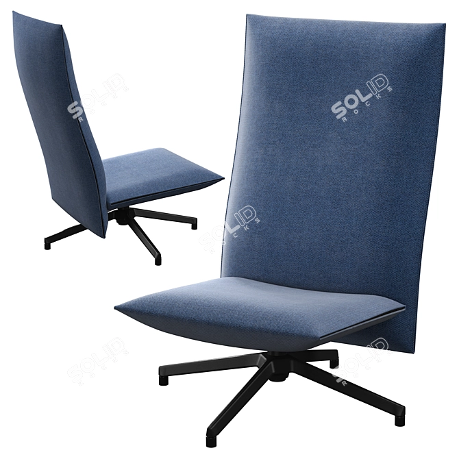 Knoll Pilot Modern Armchair 3D model image 3