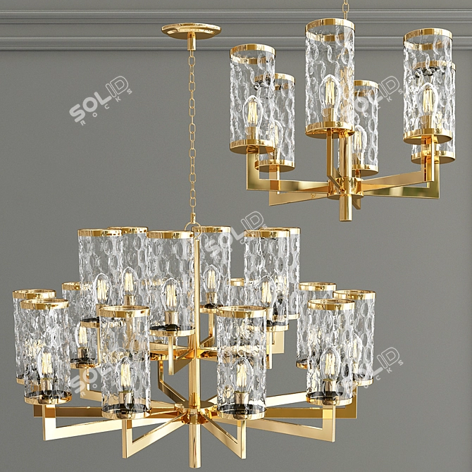 Sleek Post-Modern Chandelier 3D model image 1