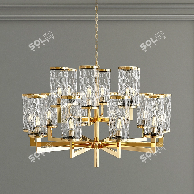 Sleek Post-Modern Chandelier 3D model image 2