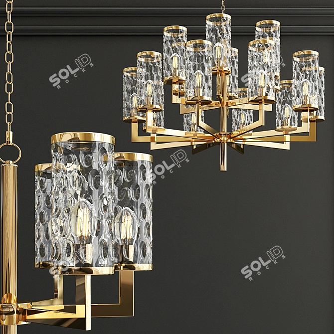 Sleek Post-Modern Chandelier 3D model image 4