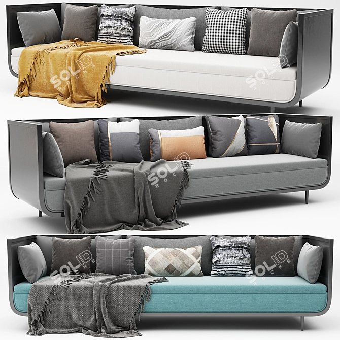 Sleek and Stylish Modern Sofa 3D model image 1