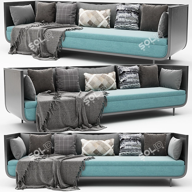 Sleek and Stylish Modern Sofa 3D model image 2