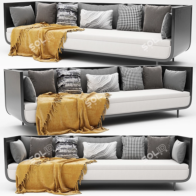 Sleek and Stylish Modern Sofa 3D model image 4