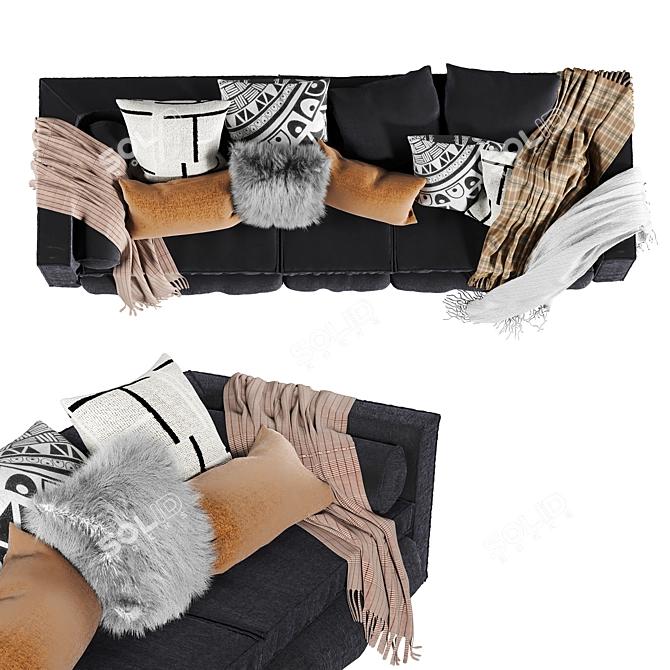 Ethnic Living Room Sofa 3D model image 2