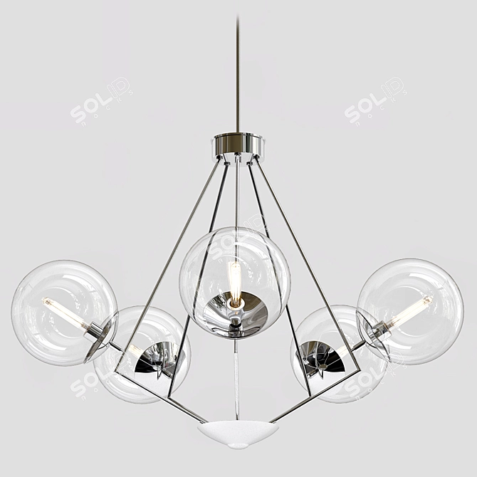 Elegant 6-Light Chandelier 3D model image 1