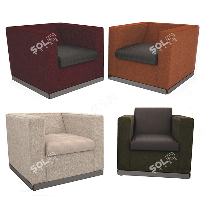 Luxury Minotti Suitcase Line & West: Stylish Chair and Ottoman 3D model image 3