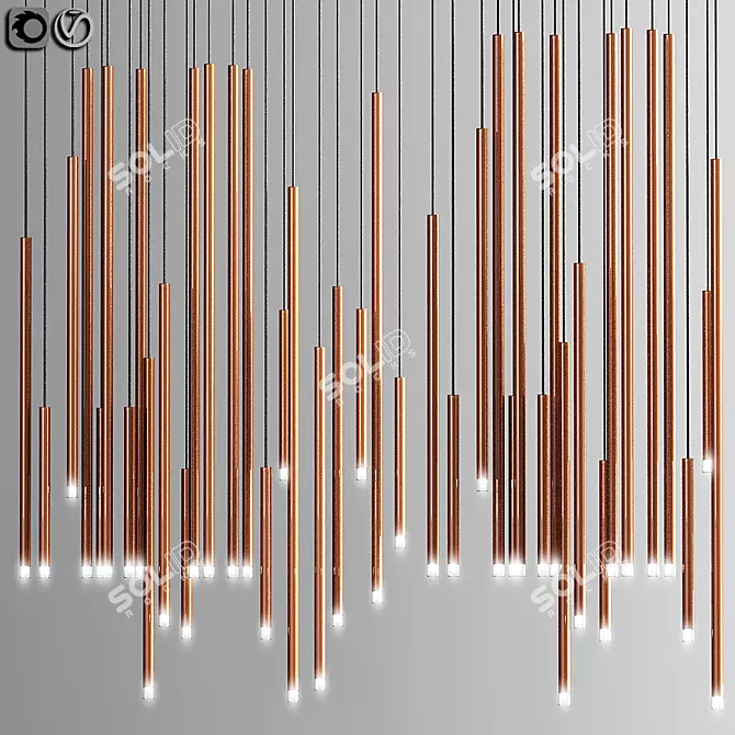 Compact Bronze Pendant Light 3D model image 1