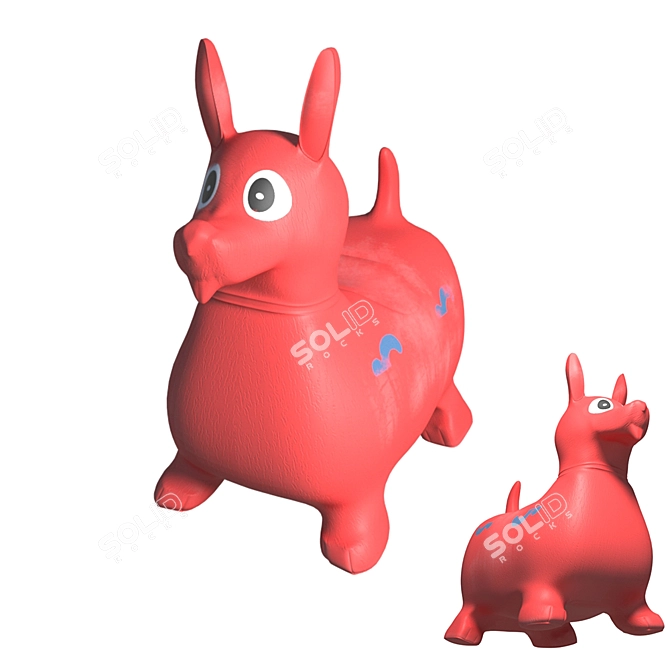Bouncy Rubber Dog Jumping Toy 3D model image 1