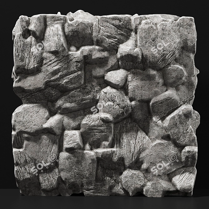 Giant Slab Granite Rock 3D model image 2