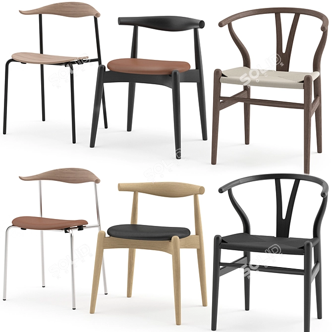 Carl Hansen & Søn's Chair Collection: Danish Design Classics 3D model image 1