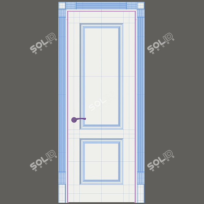 Provance Classic 1 | White Enamel Interior Door 3D model image 2