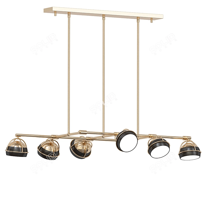 Sleek Spider Web Pendant Light 3D model image 1