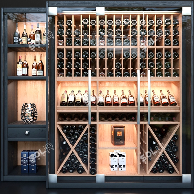 Fine Wine Selection - Premium Alcohol 3D model image 3