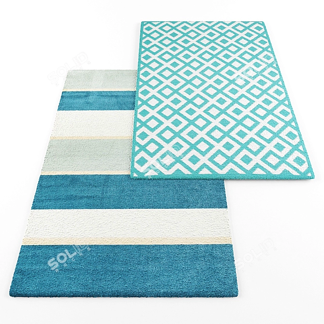 Modern Rug Set with 5 Bonus Textures 3D model image 2