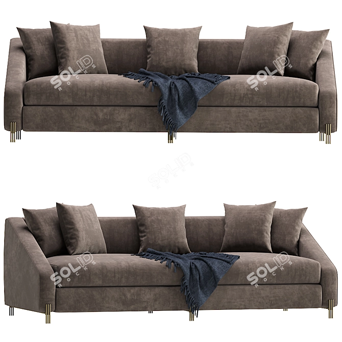 Elegant Candice Sofa - Luxurious Comfort 3D model image 1