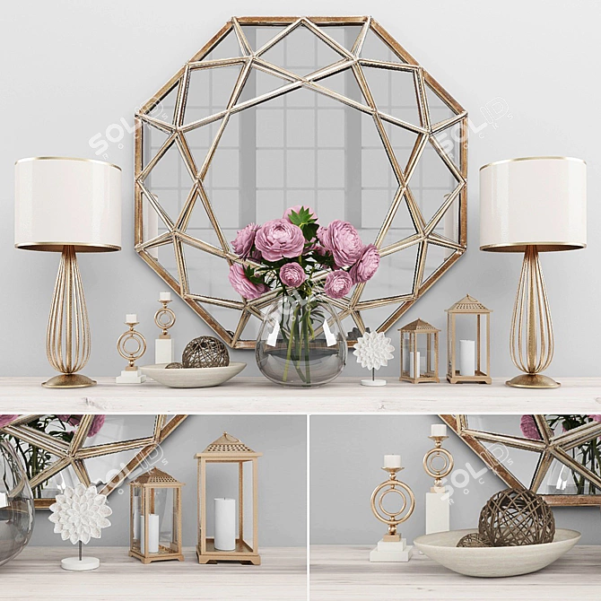 Elegant 52-Piece Decor Set 3D model image 1