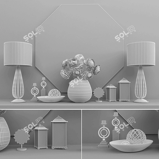 Elegant 52-Piece Decor Set 3D model image 3