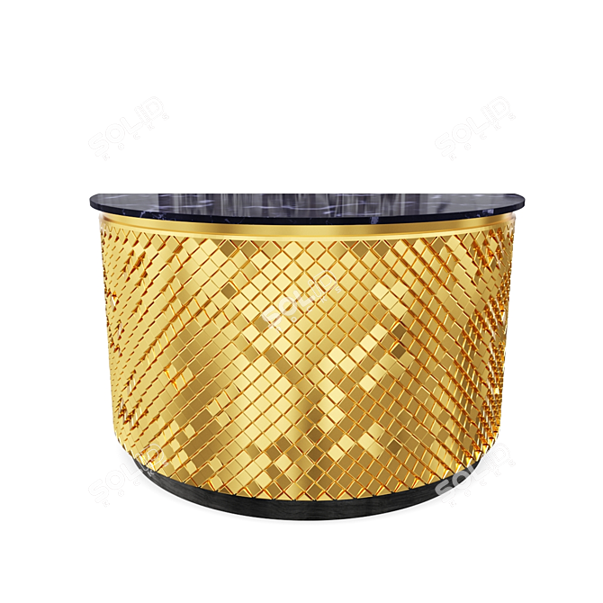 Elegant Gold-Base Bar Counter 3D model image 1