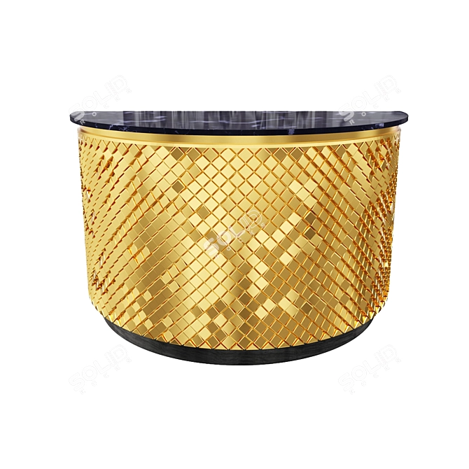 Elegant Gold-Base Bar Counter 3D model image 4