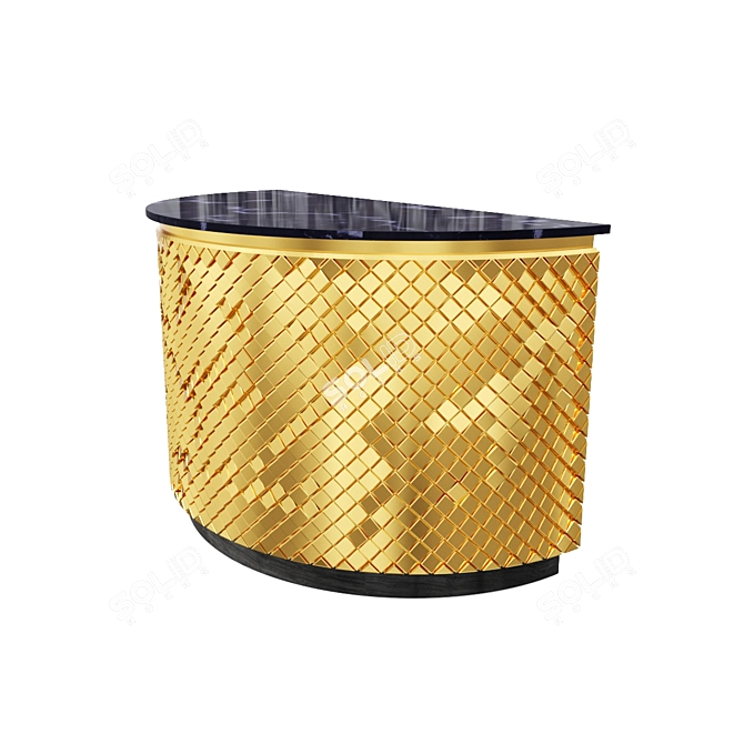 Elegant Gold-Base Bar Counter 3D model image 7