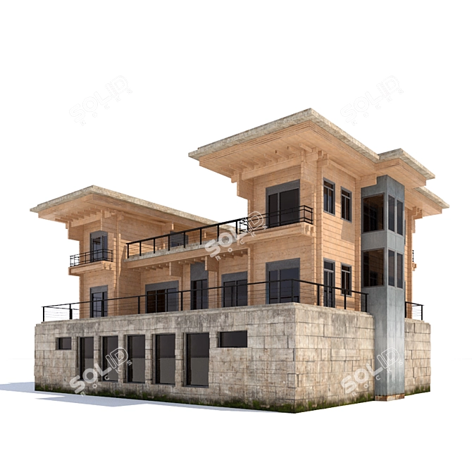Quaint Retreat: Cozy Cottage Hideaway 3D model image 1
