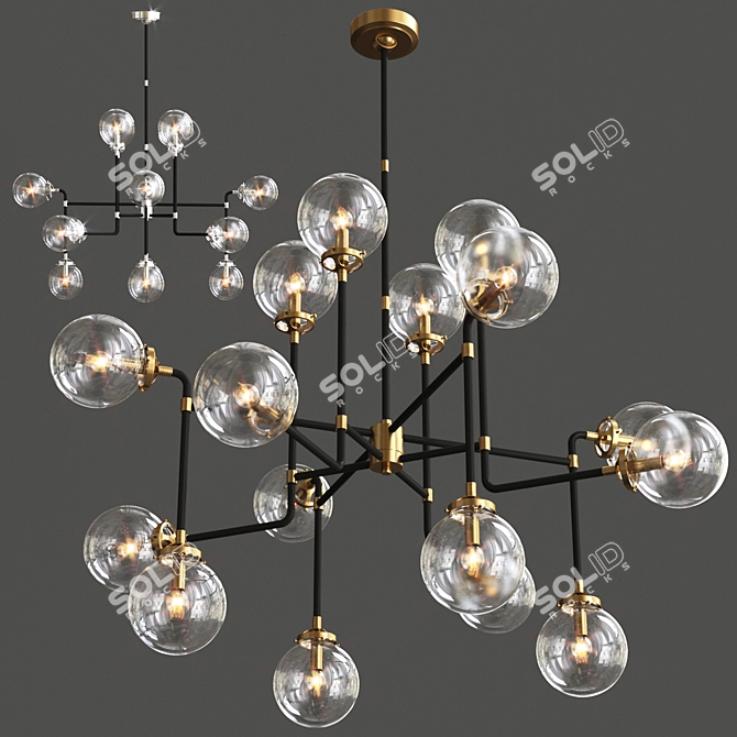 RH Bistro Globe 16-Light Chandelier 3D model image 1