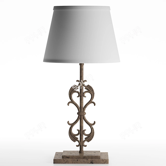 Vintage Loft-Style RH Kerry Artifact Table Lamp 3D model image 1