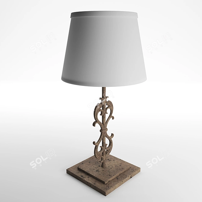 Vintage Loft-Style RH Kerry Artifact Table Lamp 3D model image 4