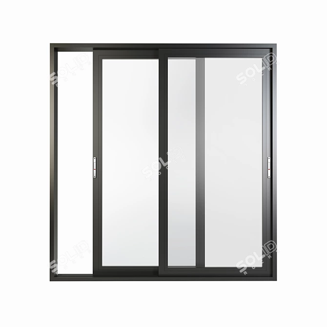 Sleek Aluminium Sliding Door & Window 3D model image 3