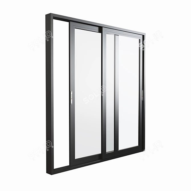 Sleek Aluminium Sliding Door & Window 3D model image 5