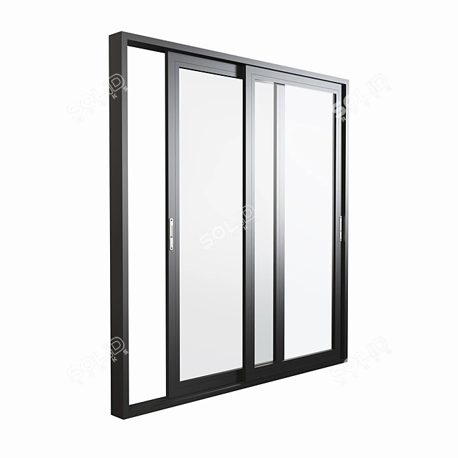 Sleek Aluminium Sliding Door & Window 3D model image 12