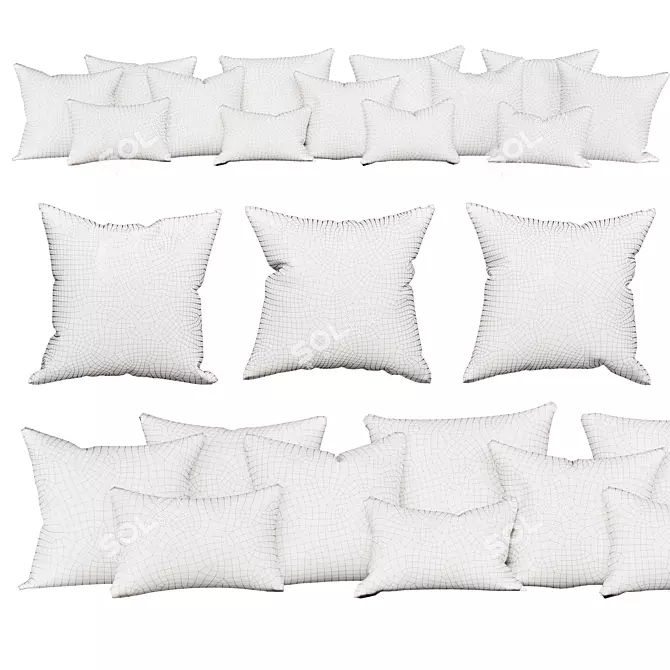 Elegant Sofa Cushion Set 3D model image 4