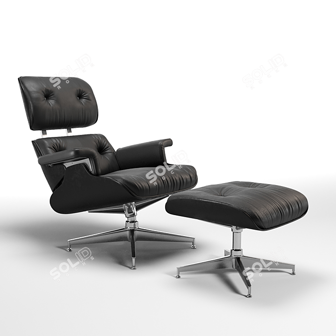 Modern Classic Eames Lounge Chair 3D model image 3