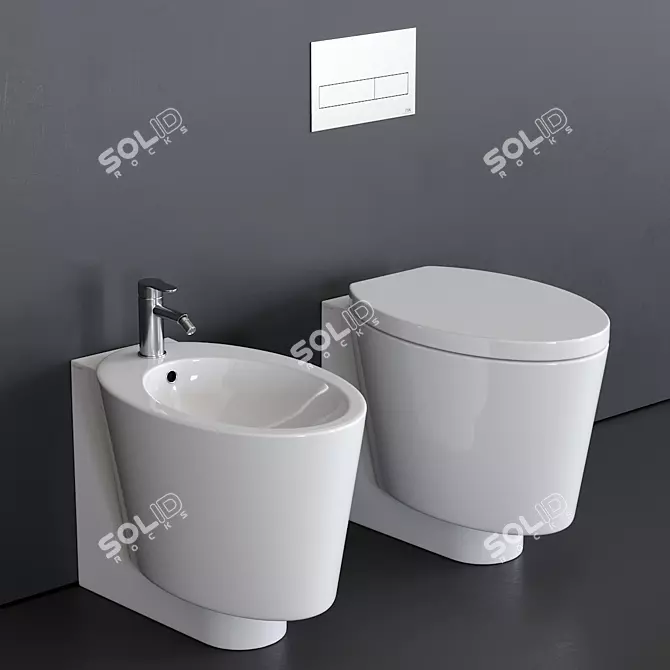 Scarabeo Wish Ceramic WC & Bidet 3D model image 1