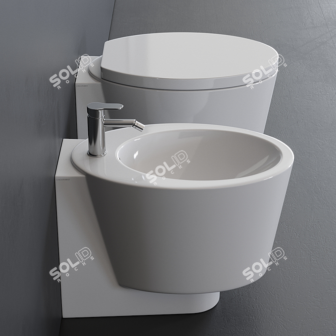 Scarabeo Wish Ceramic WC & Bidet 3D model image 2