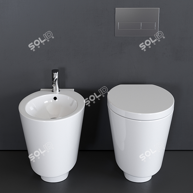 Scarabeo Wish Ceramic WC & Bidet 3D model image 3