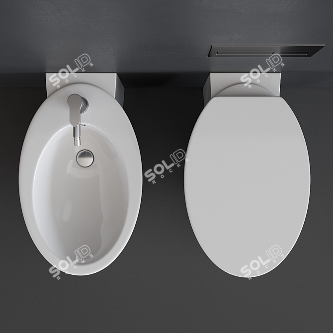 Scarabeo Wish Ceramic WC & Bidet 3D model image 4