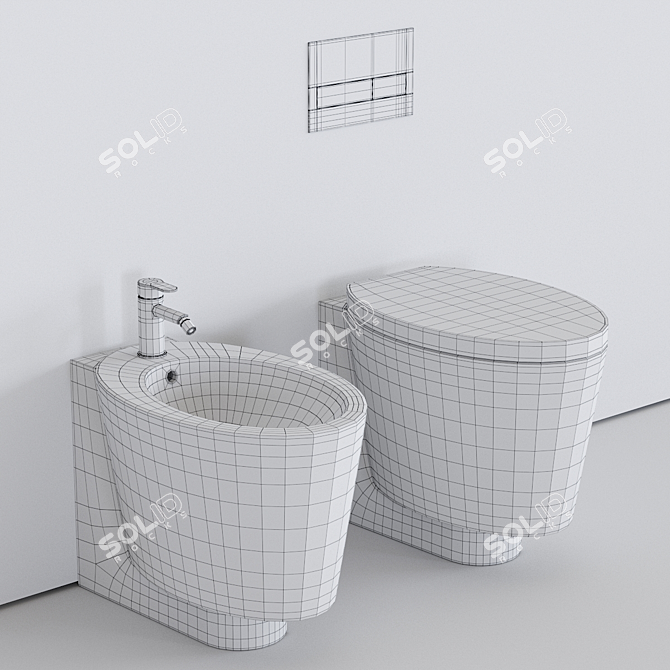 Scarabeo Wish Ceramic WC & Bidet 3D model image 5