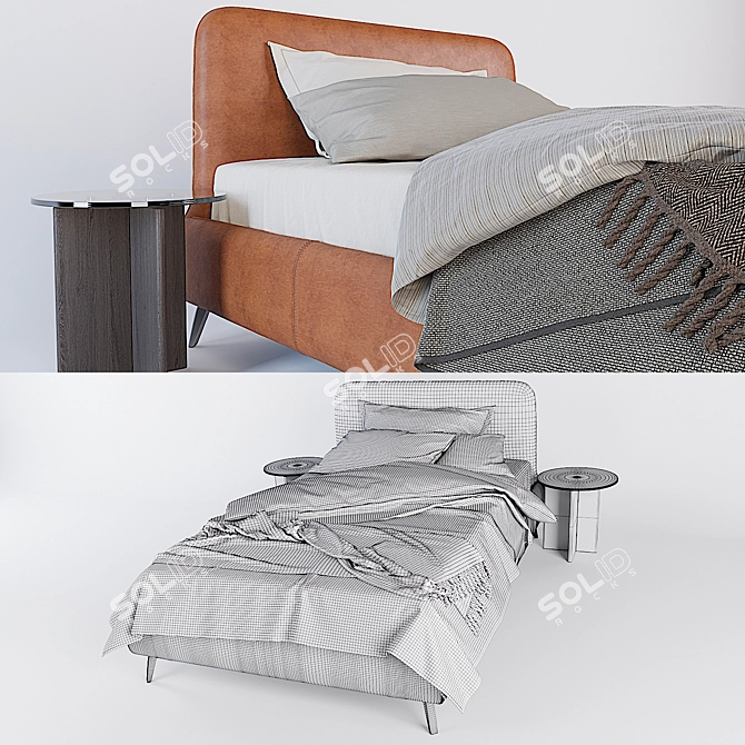 Elegant Ditre Italia ARIS Single Bed 3D model image 3