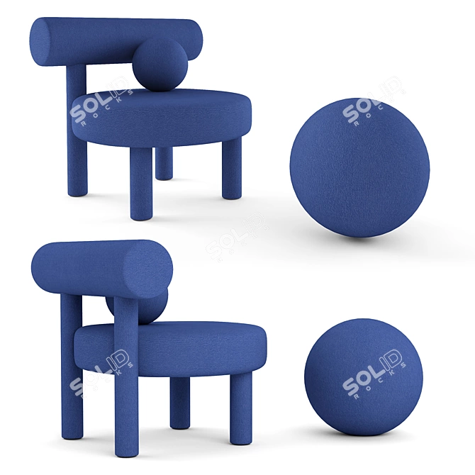 Bauhaus-inspired Sphere Chair 3D model image 2