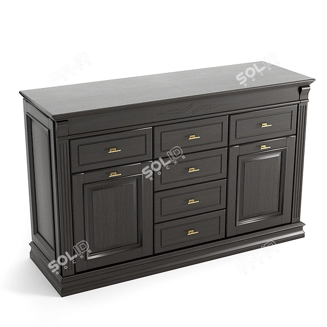 Gothic Dresser: Elegant and Spacious 3D model image 1