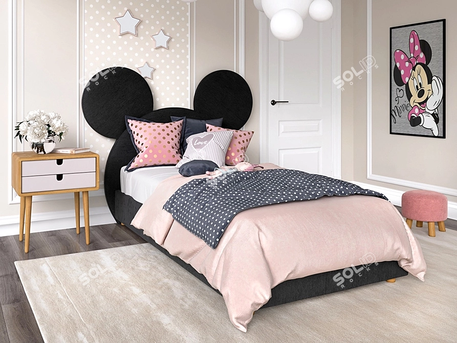 Mickey Mouse Kids Bed 3D model image 3