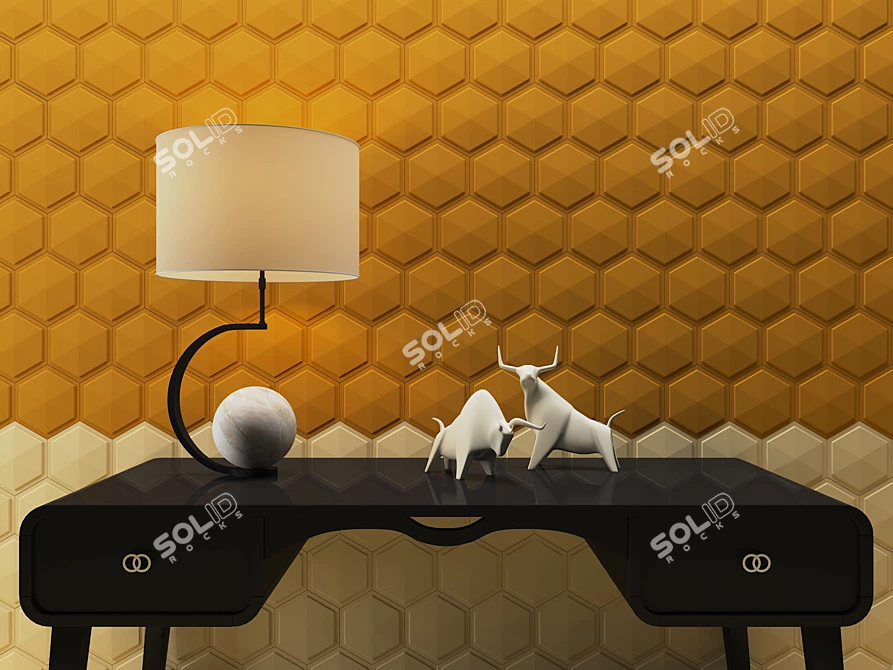 3D Wall Tile ASHOME #5: Customizable, Stylish & Durable 3D model image 3