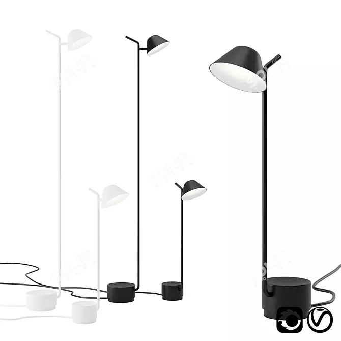 Elegant Peek Floor Lamp: Modern Design 3D model image 1